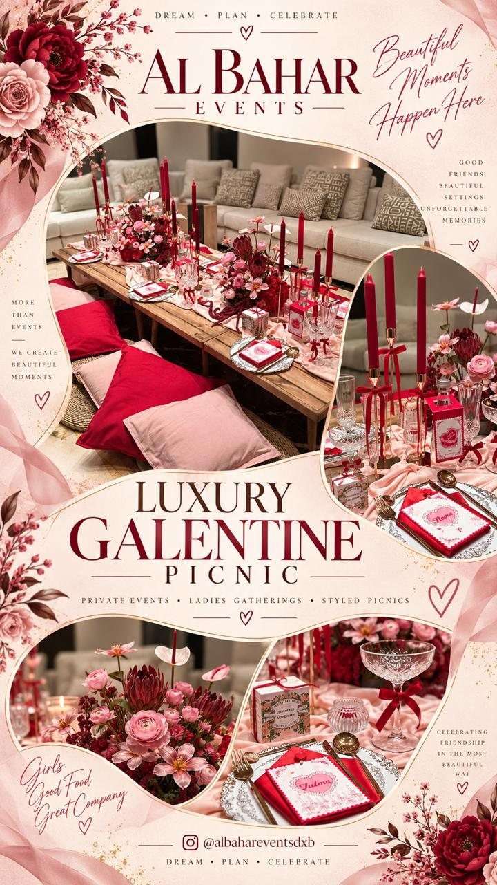 Valentines and Galentines Decor Dubai by Al Bahar Events