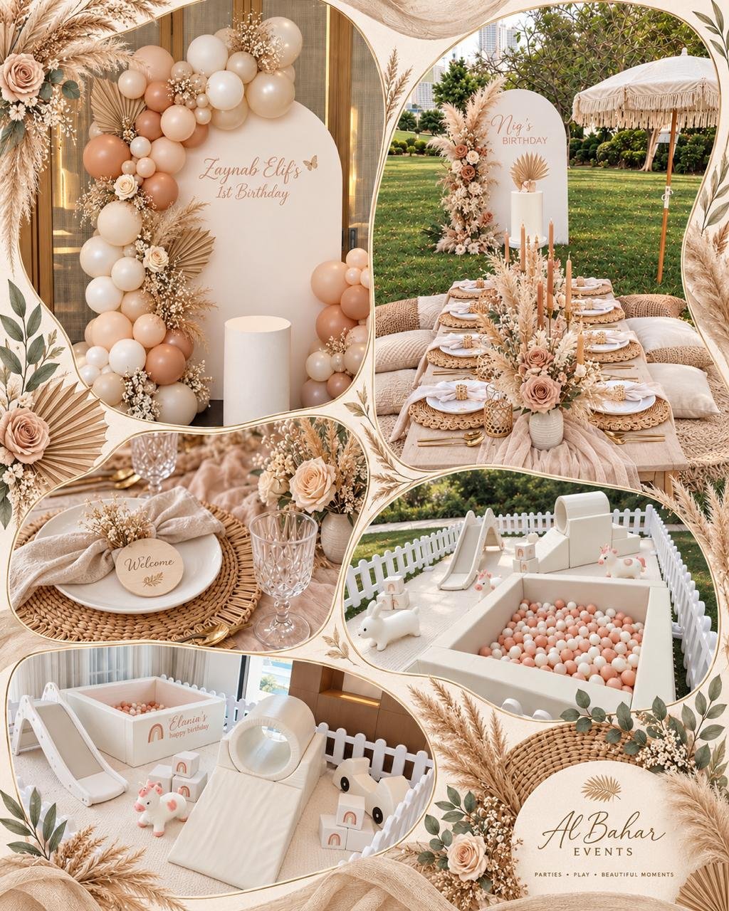 Boho-styled birthday party and picnic setup by Al Bahar Events, Dubai